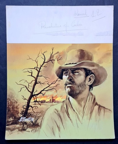 Rare gouache originale michel - gouache,