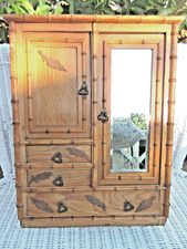 Jouet, Meuble de poupée 1930, armoire à glace biseautée, 3 tiroirs + 2 portes