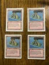 Lot de 4 - Magic MTG - Île Volcanique - Édition Revised - Rare - Anglais