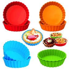 Moule à Mini Tartelettes en Silicone 8 Moules à Tartelettes Moule à Quiche An...