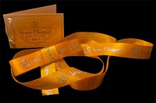 RUBAN ORANGE CHAMPAGNE VEUVE CLIQUOT  DORÉ AVEC RUBAN ET CARTE BRUT