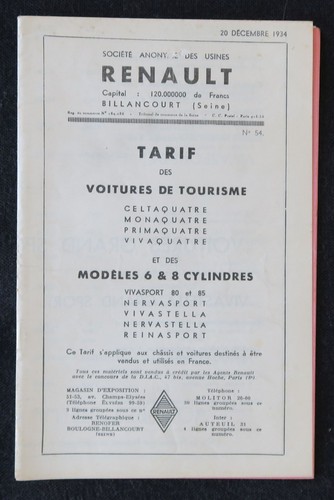 Brochure commerciale voiture