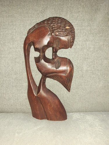 Sculpture couple bois - sculpture, en