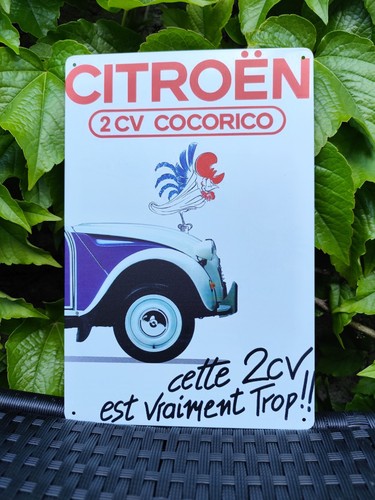 Plaque métal citroën - citroën, 2cv