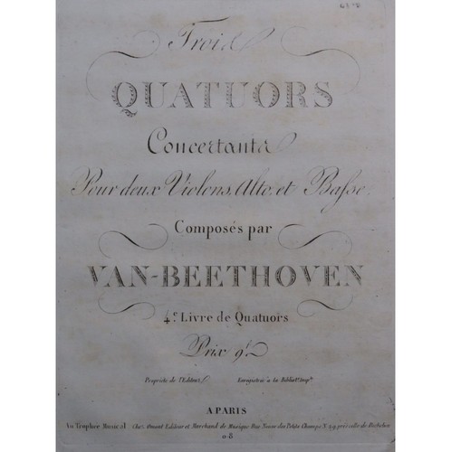 Beethoven quatuors concertants - beethoven,