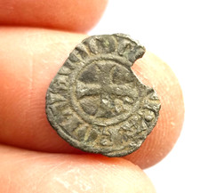 Monnaie Féodale Obole - Charles de Valois - (1290.1319) - ANGERS - Poids:0,43gr