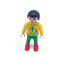 PLAYMOBIL * HOPITAL * Garçon Brun Pull Jaune Cheval Cavalier Pantalon Vert 3925