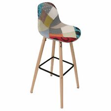 The Home Deco Factory Tabouret de bar scandinave patchwork Riga - H. 92 cm - 