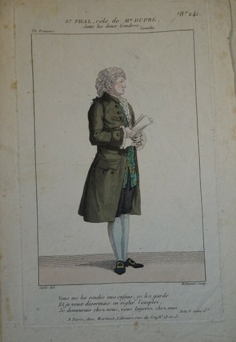 Gravure couleur costume - couleur,