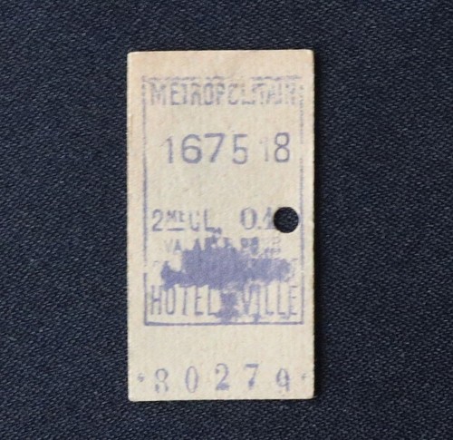 Ancien ticket paris - ancien, métro
