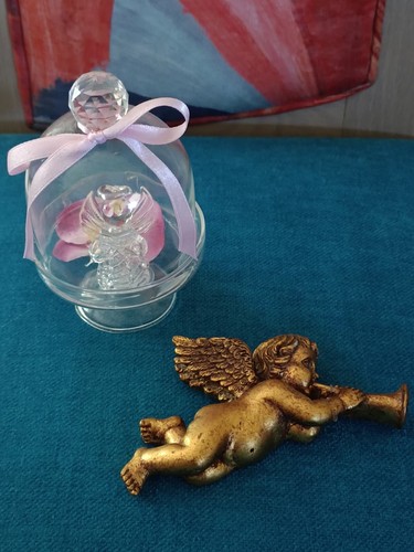 Angelot putto musicien doré - angelot,