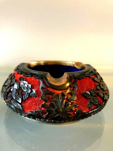 Chinese hand carved cinnabar - chinese,