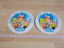 2 autocollants différents ASTÉRIX ET OBÉLIX - ORAL B - 1988 Goscinny Uderzo