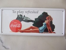 COCA COLA PLAQUE METAL 27 X 11