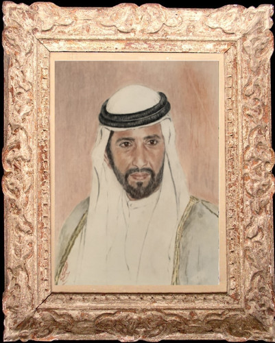 Ancien dessin pastel portrait