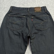 Vintage Levis 501 Jeans Hommes W29 L31 (Étiquette : W31 L32) Noir Droit Fabriqué