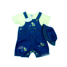 Ensemble salopette été 3 pièces bébé fille, haut citron et 0/3,3-6,9-12 mois