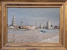 Jean Rigaud (1912-1999) - Vue du port de la Rochelle