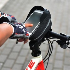 Sacoche de guidon de v��lo ��tanche avec poche t��l��phone 5 pouces et support g