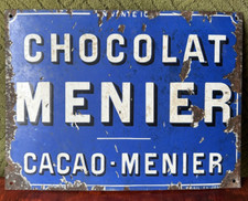 Ancienne plaque émaillée CHOCOLAT MENIER