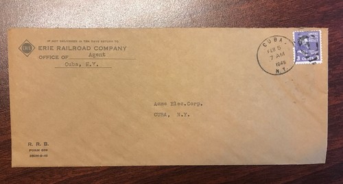 1949 cover erie railroad - erie,