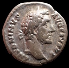 Monnaie Romaine  argent denier de Antonin le Pieux (3,46 g)