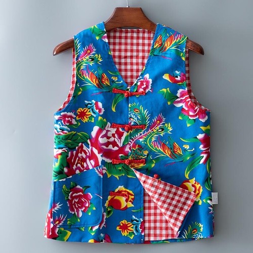 Floral coton gilet veste - coton,