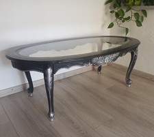 table basse verre vintage baroque