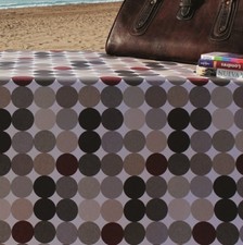Nappe En Coton Enduite Revêtement De Table Jacquard À Pois Gris Brun FBHB 001