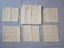 Grande Nappe en coton jaune 170x120cm + 5 serviettes 43x45cm - TBE