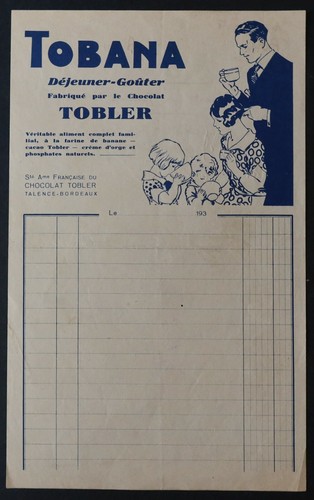 Facture bordeaux 1930 tobana - facture,