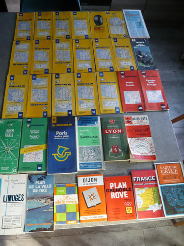 Lot anciennes cartes routieres - anciennes,