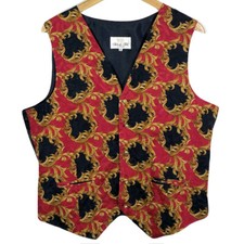 Gilet Costume Graphique Baroque Soie Vintage Tie Rack (Art Of Silk)