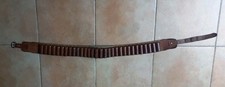 ANCIENNE CARTOUCHIERE CHASSEUR CEINTURE DE CHASSE CUIR 30 CARTOUCHES CALIBRE 12