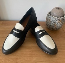 Chaussures Femme Mocassins Neuf Bicolore Noir Blanc 37