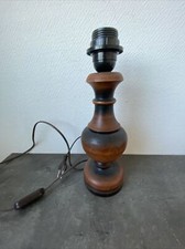 ancien pied de lampe en bois tourne deco rétro 