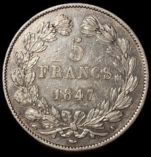 5 Francs 1847 A Louis Philippe