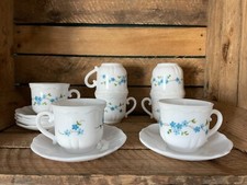 Ensemble de 6 tasses et sous-tasse  Arcopal Véronica myosotis