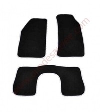 TAPIS REVÊTEMENT MOQUETTE VELOURS NOIR SURJET BLANC PEUGEOT 205 ROLAND GARROS - 