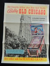 Flyer Publicité Old Chicago Flipper Pinball by Bally - collection 