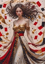 Photo A4 Déesse aux cartes et