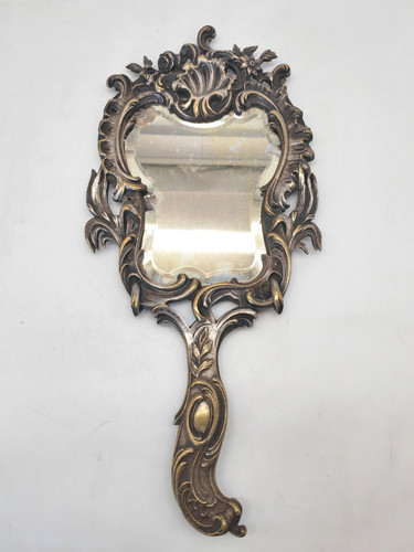 Ancien miroir face main - face,