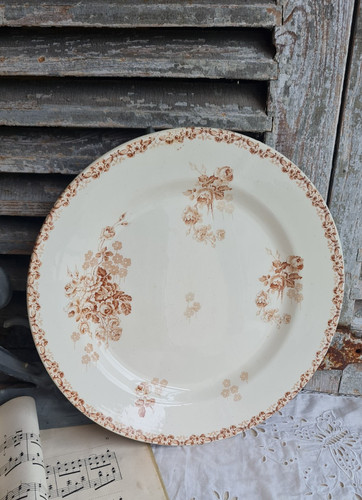 Ancien plat rond terre - ancien,