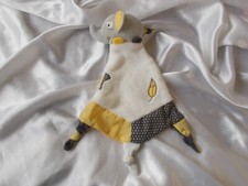 Doudou éléphant blanc, jaune, gris, Sauthon
