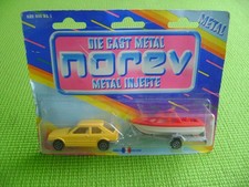 NOREV MINI JET METAL ATTELAGE FORD ESCORT AVEC BATEAU BLEUE NEUVE SOUS BLISTER