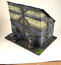 Maison/Ferme 6"x8": Décor wargame peint & floqué (9ème Age, Warhammer , AOS...