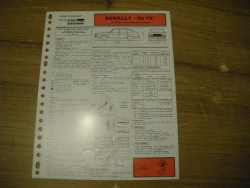 Fiche technique renault tx - renault, 30