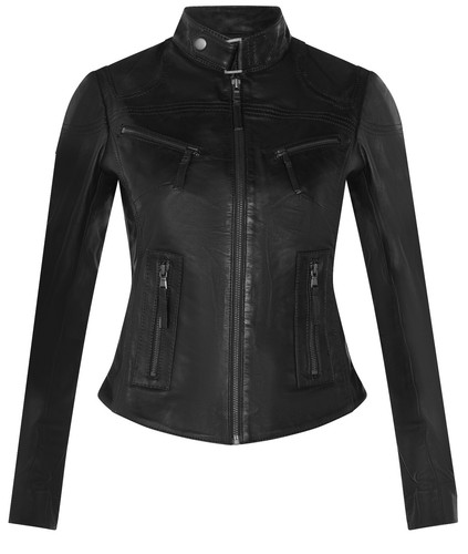 Veste cuir pour femmes - cuir,