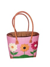 Petit Panier cabas sac de courses, marché,plage, sac repas Raphia SoaArtShop