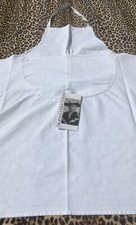 FRENCH 1950s CHEF BIB APRON & LARGE FRONT POCKET~WHITE COTTON~MADE IN FRANCE~NEW